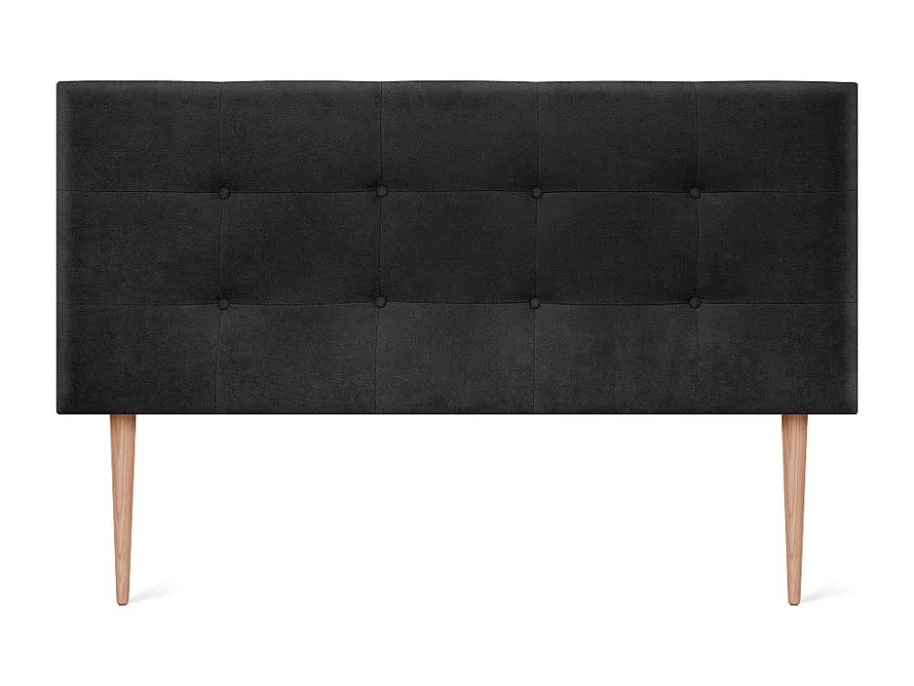 DHOME Hoofdeinde van Stof Aqualine Gecapitonneerd 150x115cm met Poten Bedden 150 - Zwart