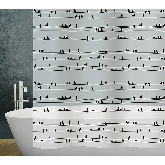 Diaqua Peva douchegordijn - b x h: 180 x 200 cm, Wit/Zwart