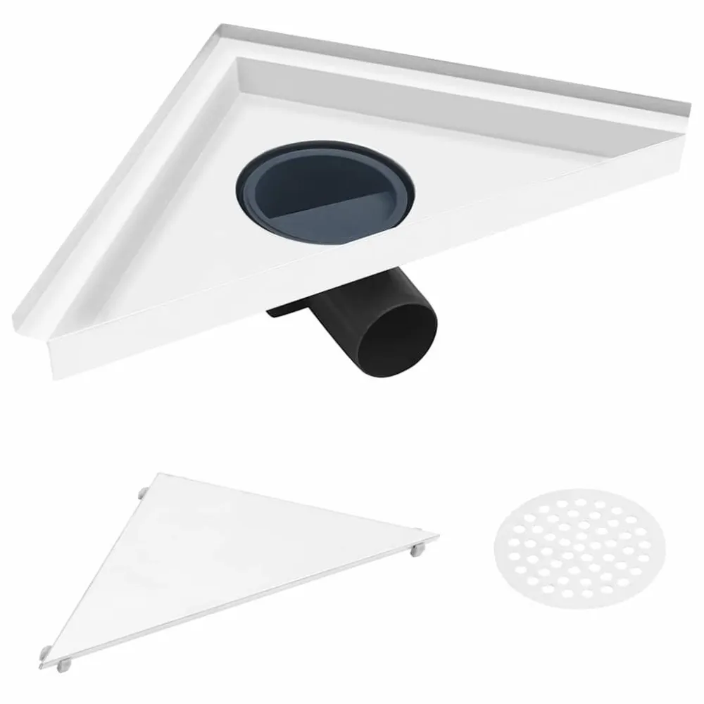 Doucheafvoer met 2--1 deksel 25x25 cm roestvrij staal