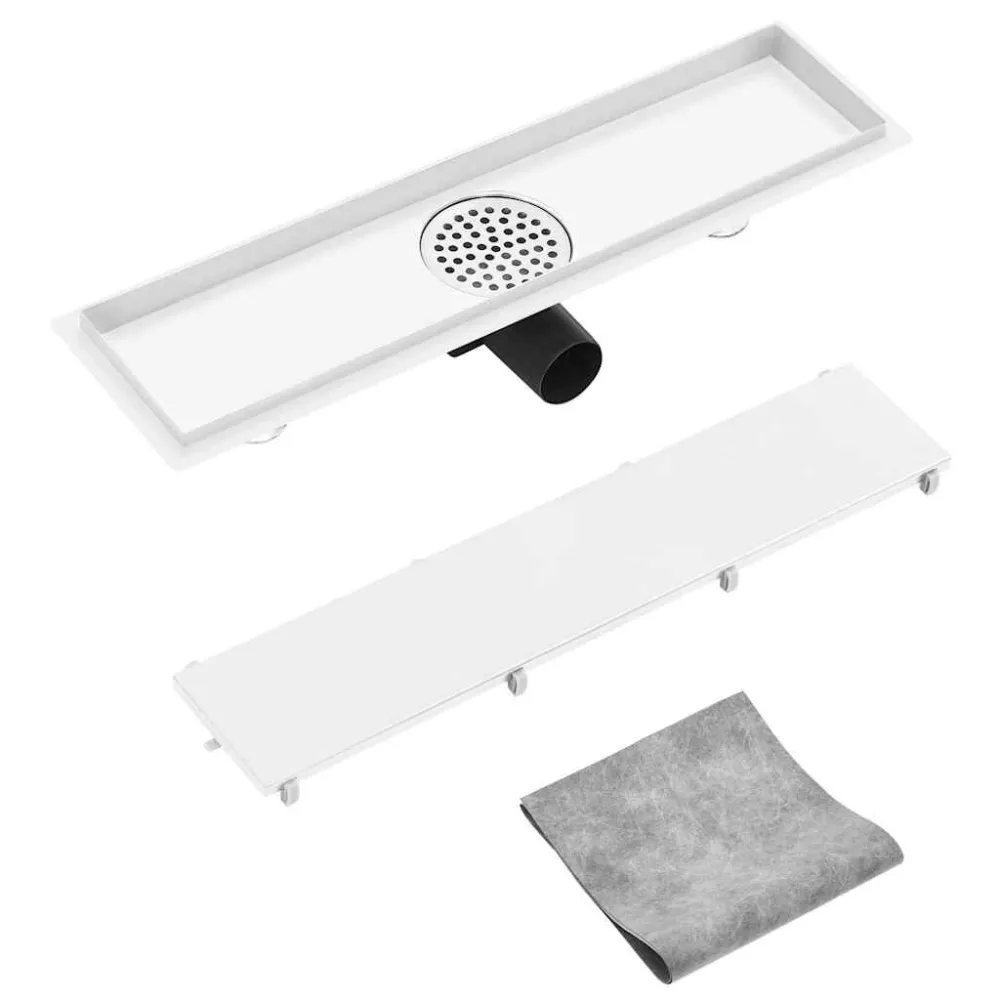 Doucheafvoer met 2--1 deksel 53x14 cm roestvrij staal