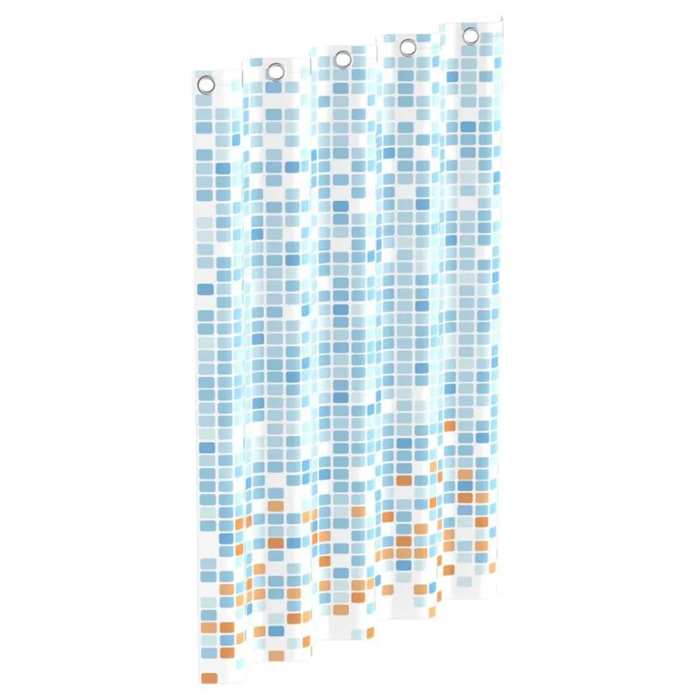 EISL Douchegordijn met mozaïek 200x180x0,2 cm blauw en oranje