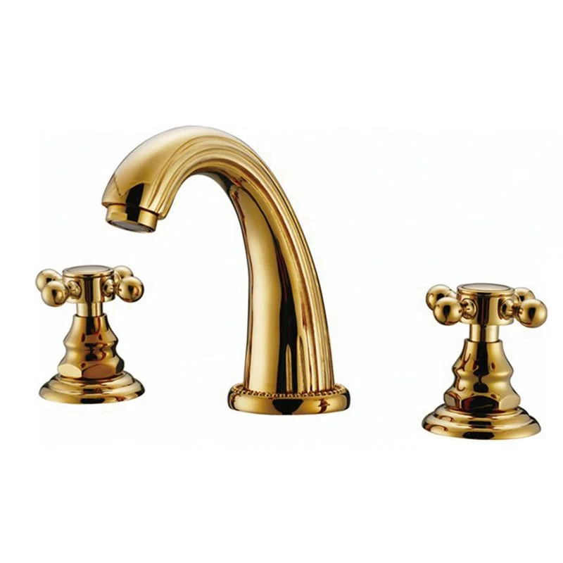 Glam Centerset Faucet Messing 2 Knob Handles 3 Holes Low Arc Bathroom Sink Faucet Chrome