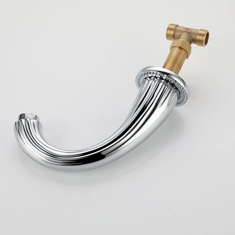 Glam Centerset Faucet Messing 2 Knob Handles 3 Holes Low Arc Bathroom Sink Faucet Chrome