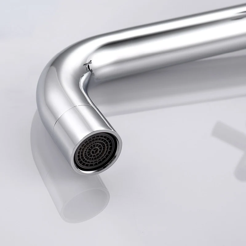 Glam Wall Mounted Bathroom Faucet Copper Los Handle Low Arc Vessel Faucet Bathroom Chrome