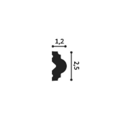 Hoekelement PX103A voor wandlijst PX103 | 35 x 12 x 190 mm