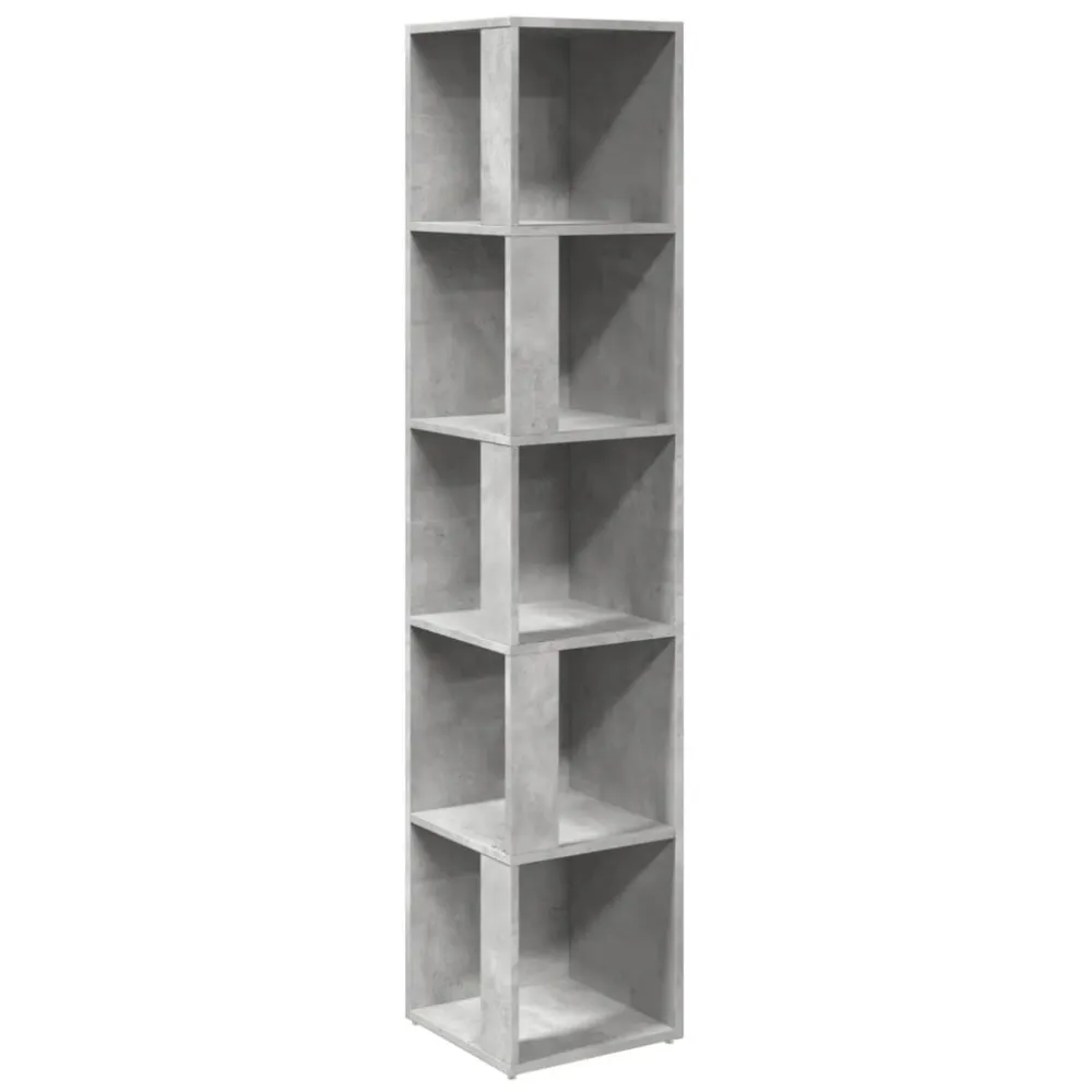 Hoekkast 33x33x164,5 cm bewerkt hout betongrijs