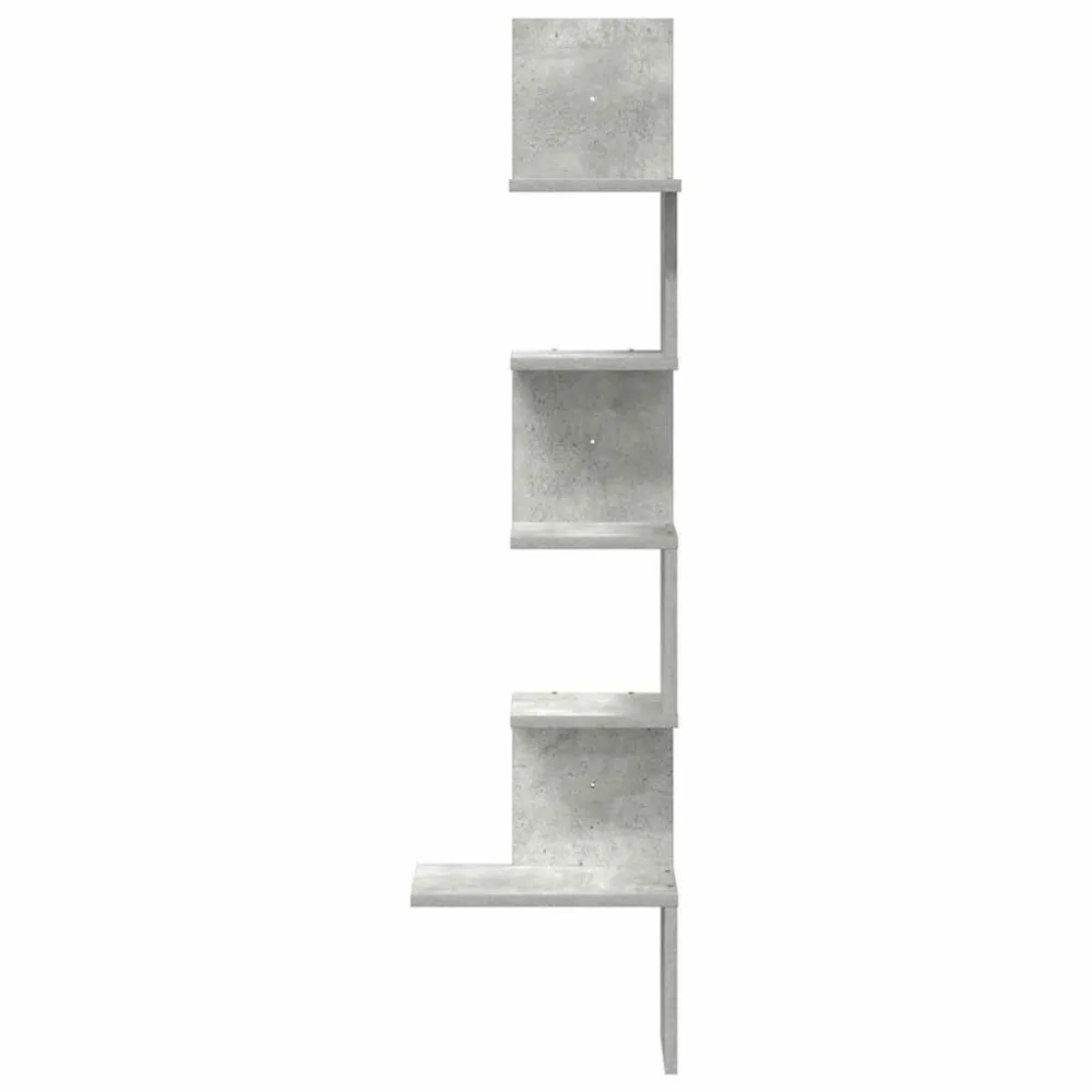 Hoekwandschap 32x32x127,5 cm bewerkt hout betongrijs