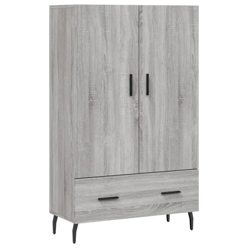 Hoge kast 69,5x31x115 cm bewerkt hout grijs sonoma eikenkleurig