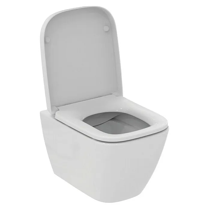 Ideal Standard i.life S Hangend toiletset - Zonder spoelrand, Voorzien van standaardglazuur, Spoelvorm: Diep, Uitlaat toil...
