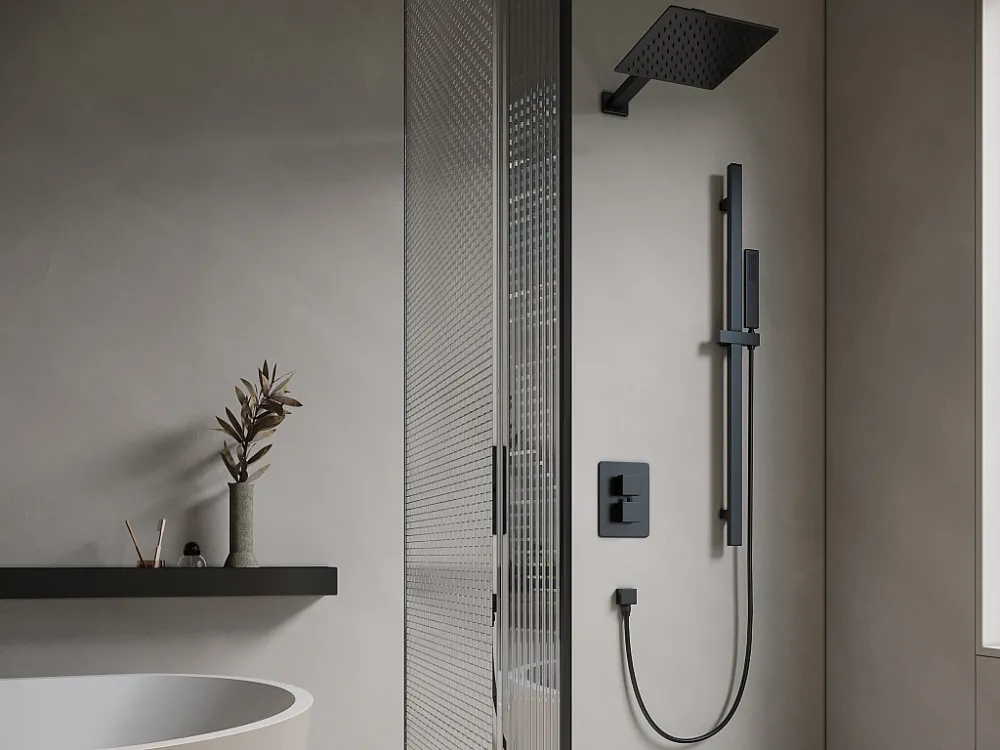Inbouwdoucheset met thermostatische mengkraan en verstelbare wandhouder - TEREK