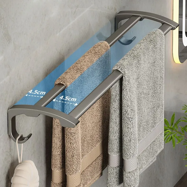 Modern Asgrijs Bathroom Accessory Set Aluminum Stainless Bath Shelf/Robe Hooks/Towel Bar