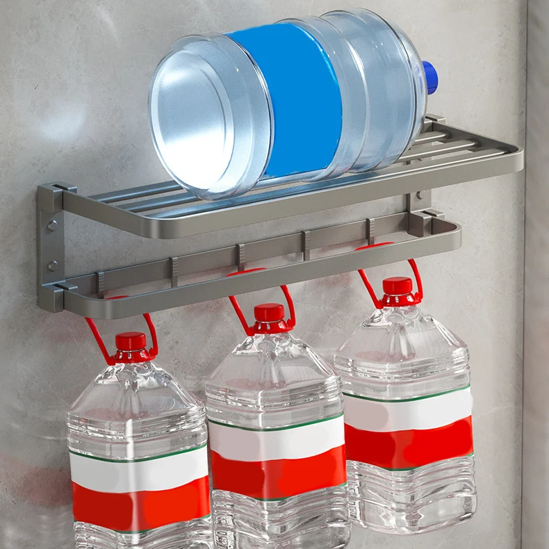 Modern Gray Bathroom Accessory Set Lichtmetaal Stainless Bath Shelf/Robe Hooks/Towel Bar