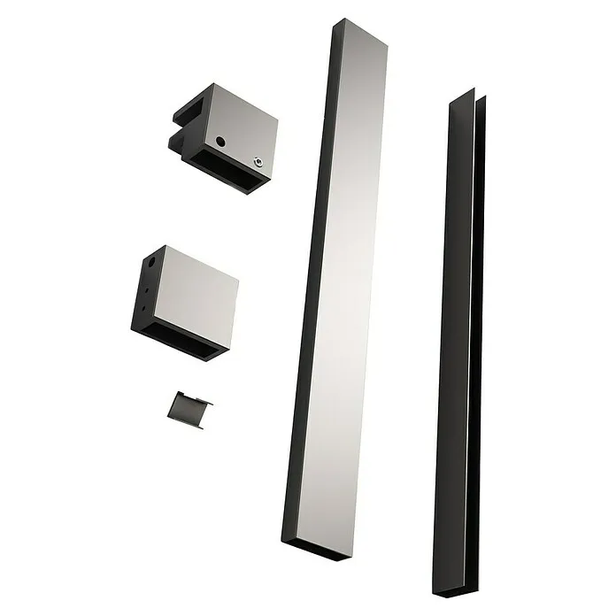 Montageset Smart Line Gun Metaal Light - Gun Metal Light, Glasdikte: 8 mm
