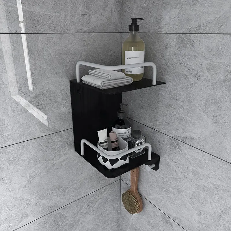 Ravenzwart 6-Piece Bathroom Accessory Set Modern Shower Curtain Rod / Robe Hook and Towel Bar