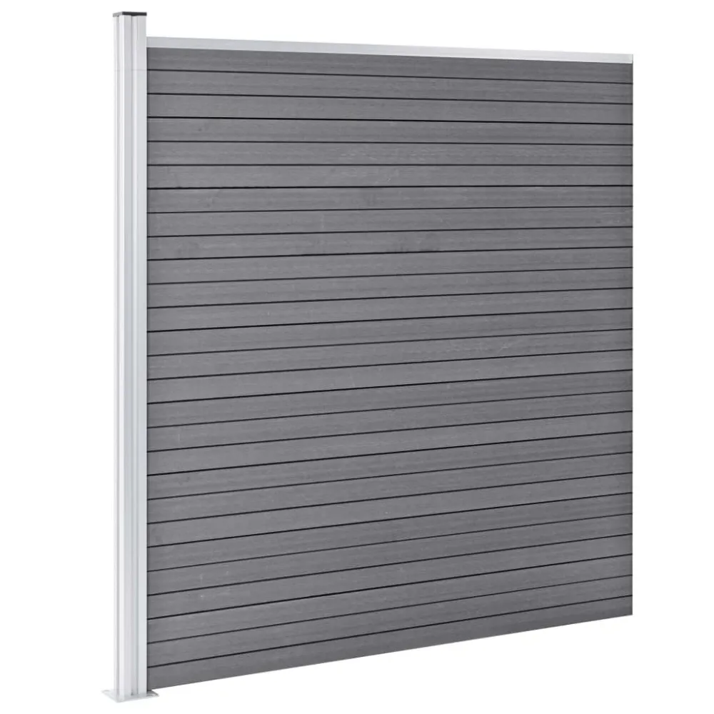 Schuttingset 7 vierkant en 1 schuin 1311x186 cm HKC grijs