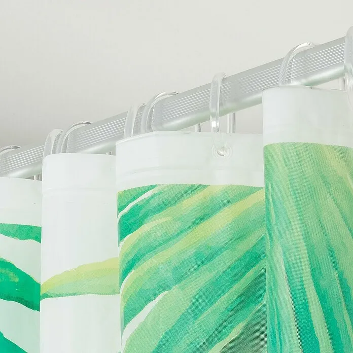 Sealskin Douchegordijn Leaves - 180 x 200 cm, Groen/Wit