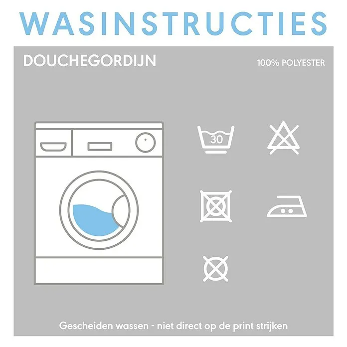 Sealskin Douchegordijn Orchid - 180 x 200 cm, Blauw/Wit