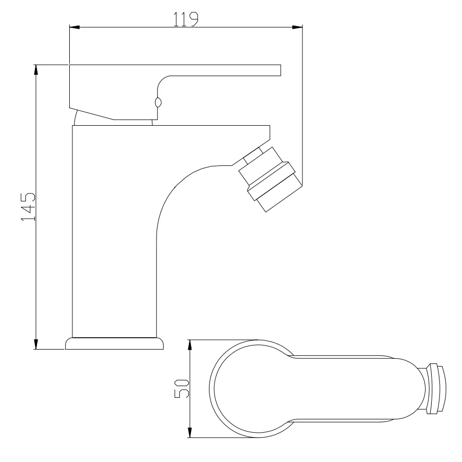 Set faucet mixers sink, bidet, and shower Paco series effen black color