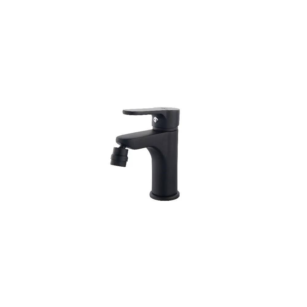Set faucet mixers sink, bidet, and shower diverter Paco series matte zwart color