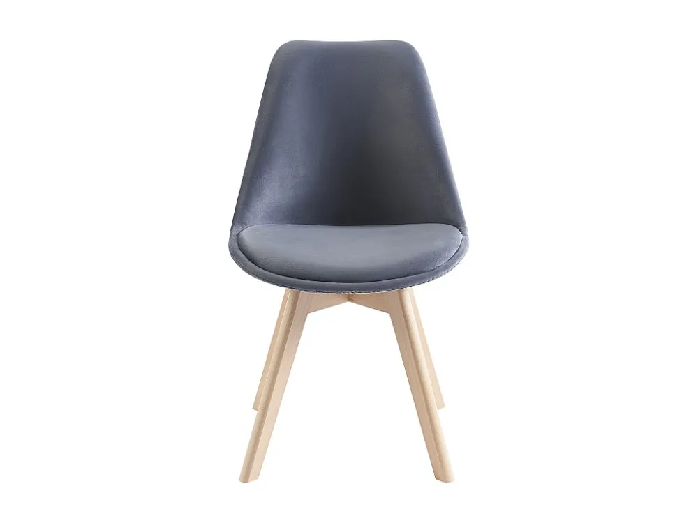 Set van 2 stoelen fluweel en beuken - Grijs - JODY - Koop nu goedkoop online