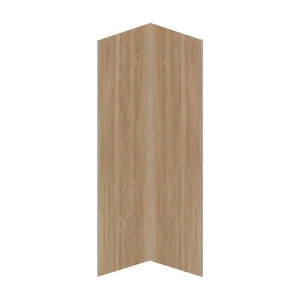 Set van 2 douchewandpanelen met houteffect van aluminium 2 x L90 x H210 cm ENEKO