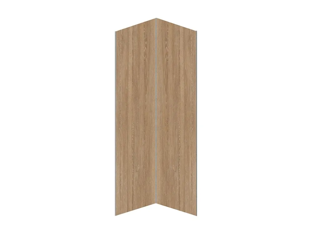 Set van 2 douchewandpanelen met houteffect van aluminium 2 x L90 x H210 cm ENEKO