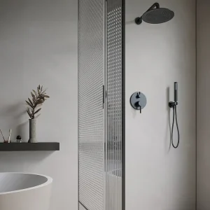 Set van inbouwdouche met mechanische mengkraan, mat zwart, TAMISE