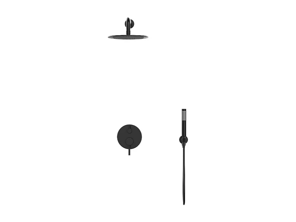 Set van inbouwdouche met mechanische mengkraan, mat zwart, TAMISE