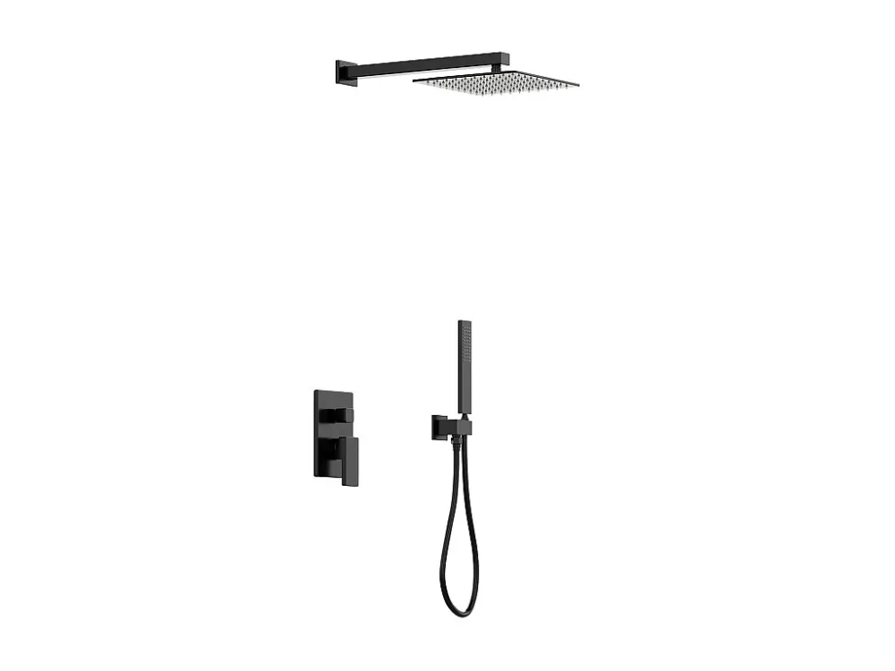 Set van inbouwdouche met mechanische mengkraan, mat zwart, TOCANTIS