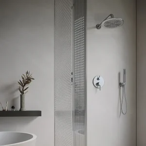 Set van inbouwdouche met mechanische mengkraan, grijs, TAMISE