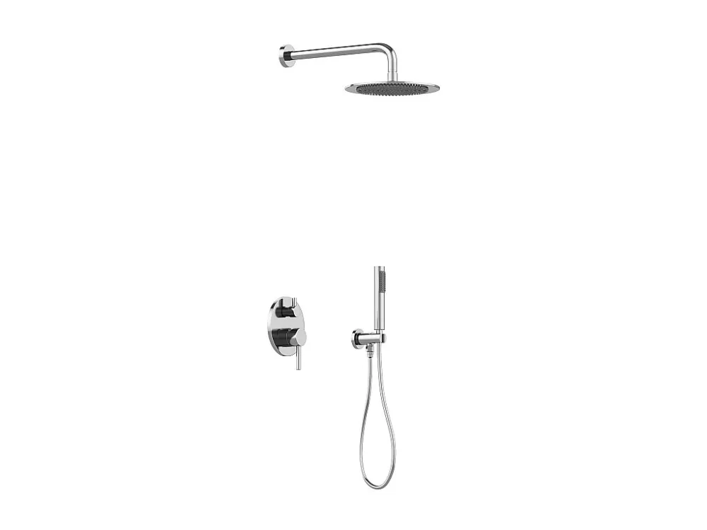 Set van inbouwdouche met mechanische mengkraan, grijs, TAMISE