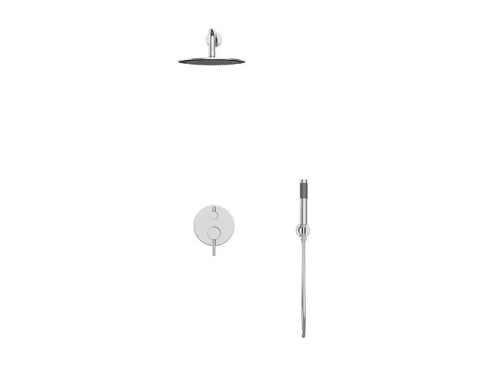 Set van inbouwdouche met mechanische mengkraan, grijs, TAMISE