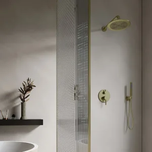 Set van inbouwdouche met mechanische mengkraan, goud, TAMISE