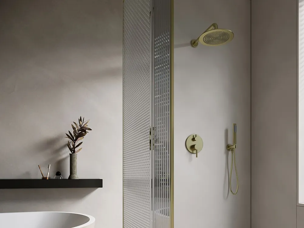 Set van inbouwdouche met mechanische mengkraan, goud, TAMISE