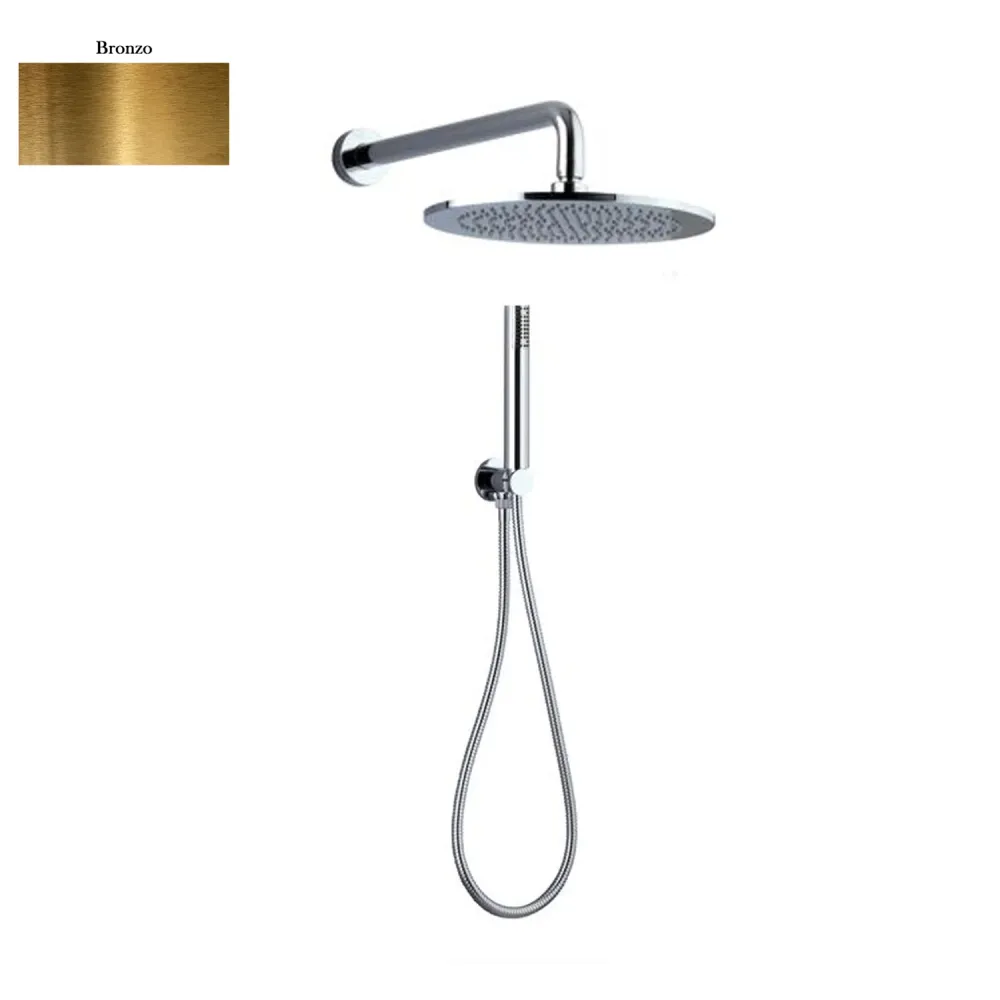 Shower set composed Vienna showerhead, shower and bronskleurig hose