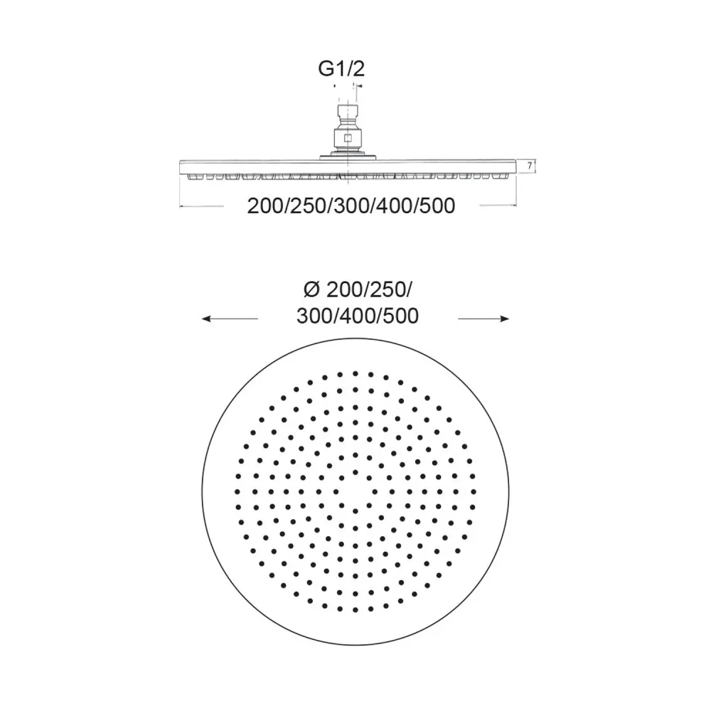 Shower set composed Vienna showerhead, shower and bronskleurig hose