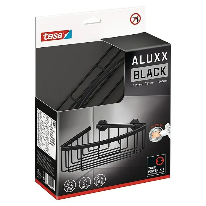 Tesa Douchekorf, hoekmodel Aluxx - l x b x h: 19,2 x 20 x 9,7 cm, Chroom, Mat