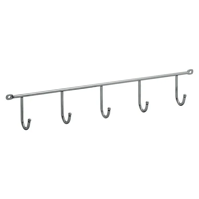 Walteco Handdoekhaken 1 x haakstrip, 2 x schroeven, 2 x pluggen - l x b x h: 350 x 35 x 60 mm, Aantal haken: 5 st., Chroom