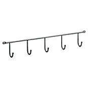 Walteco Handdoekhaken 1 x haakstrip, 2 x schroeven, 2 x pluggen - l x b x h: 350 x 35 x 60 mm, Aantal haken: 5 st., Chroom