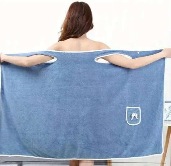 Sasemy® - Draagbare badhanddoek roze 140 x 80 cm – Wearable towel - Saunakilt - 2--1 Badjas en- Handdoek – Sauna handdoek...