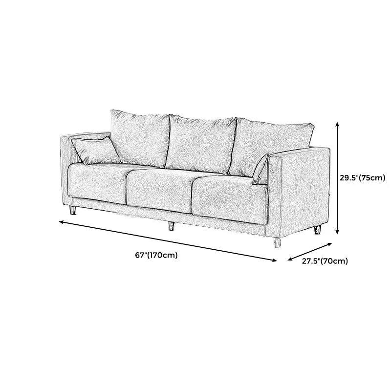 29.53" H Square Arm Sofa Loose Back Slipcovered Sofa Living Room - Perfecte Pasvorm 67l