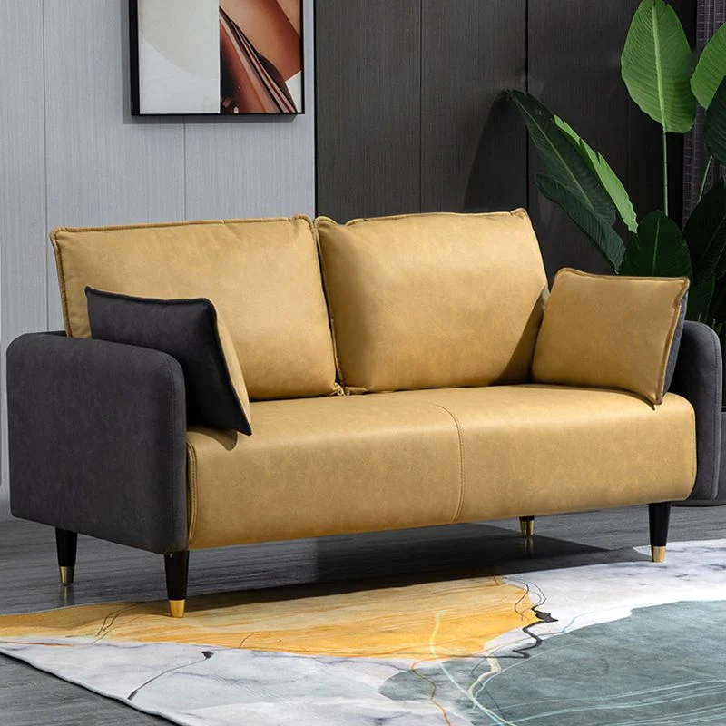 29.92" H Faux Echt leer Square Arm Modern Sofa 2 Pillows Living Room, Apartment 47l