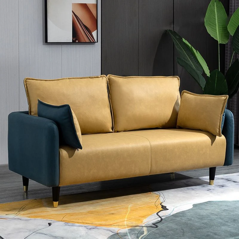 29.92" H Faux Echt leer Square Arm Modern Sofa 2 Pillows Living Room, Apartment 47l