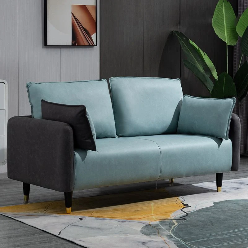 29.92" H Faux Echt leer Square Arm Modern Sofa 2 Pillows Living Room, Apartment 47l