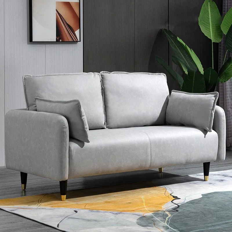 29.92" H Faux Echt leer Square Arm Modern Sofa 2 Pillows Living Room, Apartment 47l
