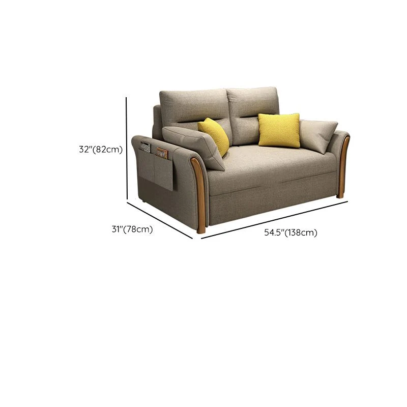 30.7" Wijd Futon And Mattress Fabric Storage Sleeper Sofa Grey Machine wasbaar op 30°C 54l