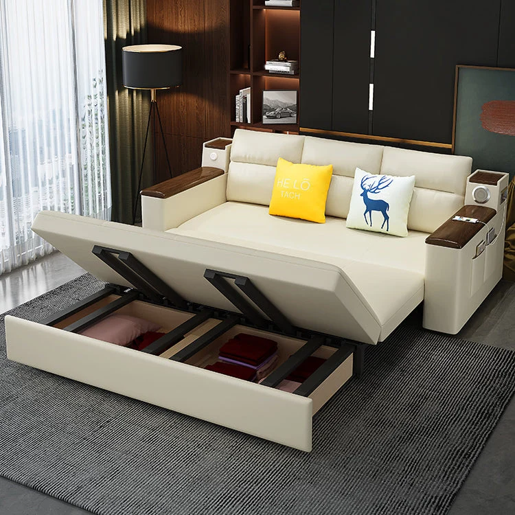 32.28" High Sofa Bed Upholstered Neerklapbaar Faux leather Contemporary Mustard | Makkelijk te Reinigen 51l