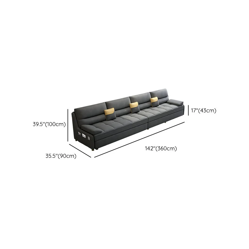 39"H Scandinavian Futon Sofa Bed Folding Gray Lederen Futon Sleeper Sofa 87l