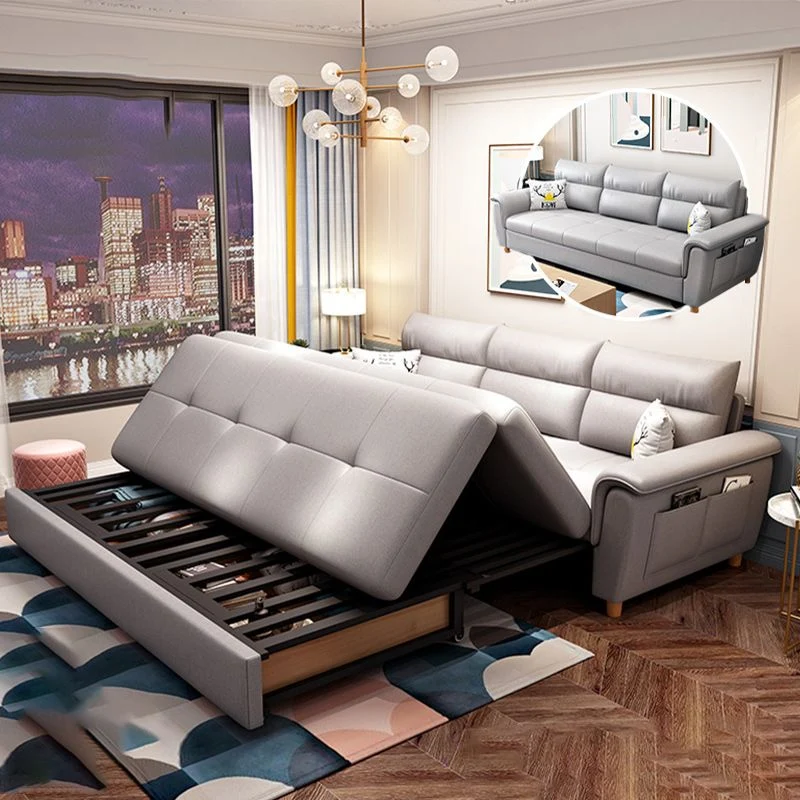 33" Breed Contemporary Sleeper Sofa Futon Gray Storage Sleeper Sofa 55l
