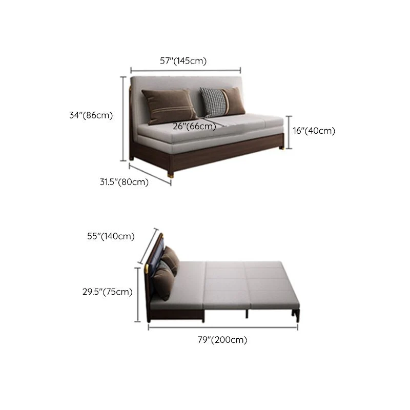 Bureaustoel 31" Wide Glam Futon Sofa Bed Natuurleer Gray Futon Sleeper Sofa 45l